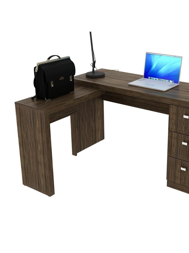 Mesa Escritório De Canto Multimóveis Vcr25011 Nogal