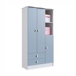 Roupeiro Infantil Em Mdp 15mm Com 3 Portas Percasa Azul