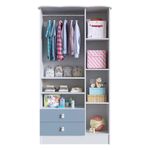 Roupeiro Infantil Em Mdp 15mm Com 3 Portas Percasa Azul