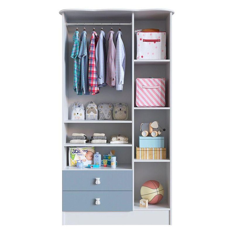Roupeiro Infantil Em Mdp 15mm Com 3 Portas Percasa Azul
