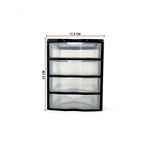 Gaveteiro de Mesa 4 Gavetas Pequeno Organizador BPA Free Modular para Escritório Preto