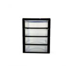Gaveteiro de Mesa 4 Gavetas Pequeno Organizador BPA Free Modular para Escritório Preto