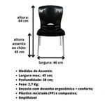 Kit 4 Cadeiras Bistrô Estrutura em Plástico e Alumínio Assento Confortável Empilhável para Bar Sala