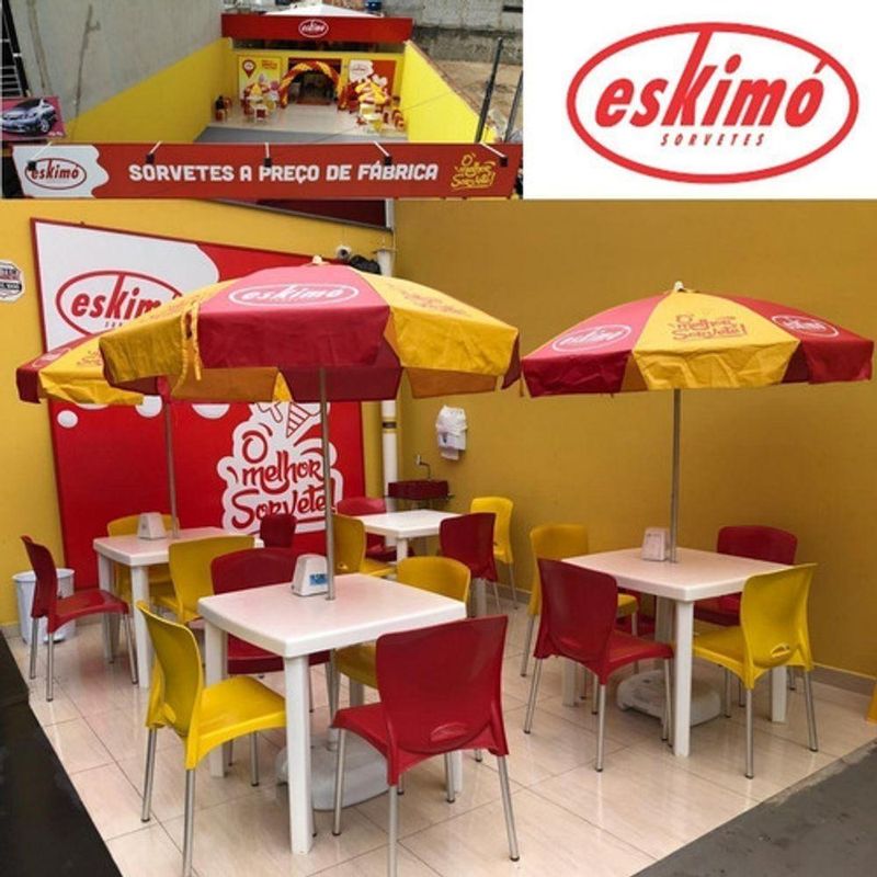 Kit 4 Cadeiras Bistrô Estrutura em Plástico e Alumínio Assento Confortável Empilhável para Bar Sala