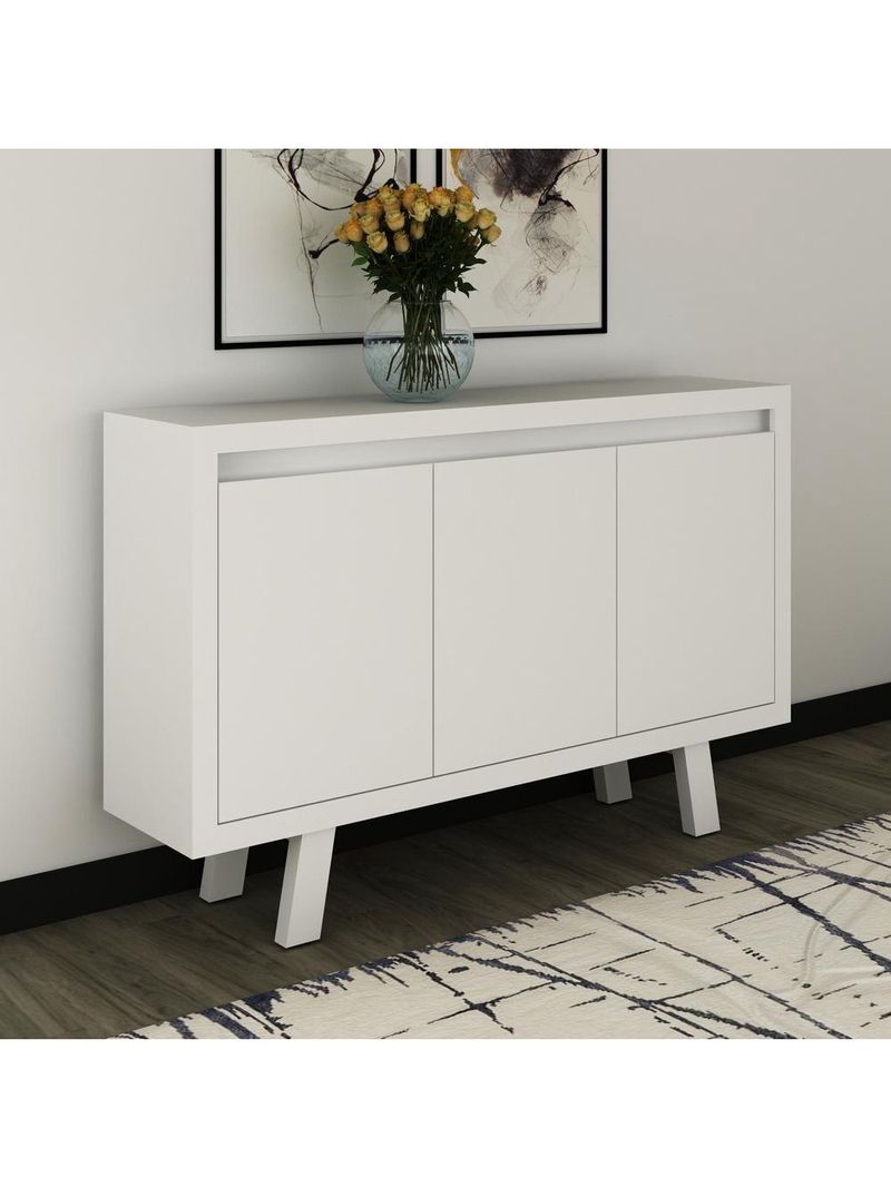 Balcão Escritório Com 3 Portas Multimóveis Vcr25028 Branco