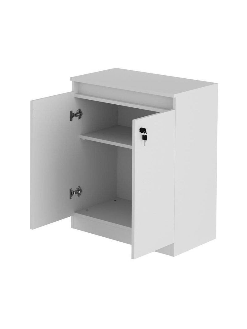 Balcão Escritório Com Chave Multimóveis Vcr25046 Branco
