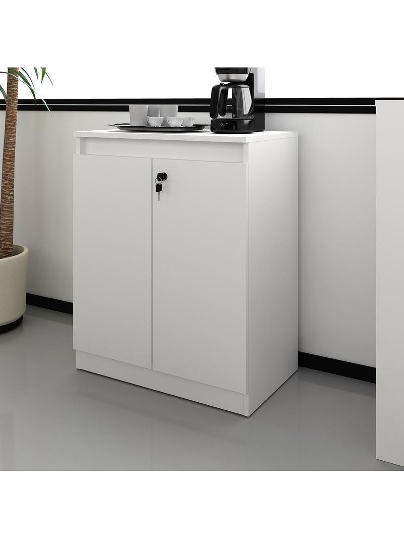 Balcão Escritório Com Chave Multimóveis Vcr25046 Branco
