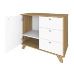 Balcão Para Escritório Lugano 1 Porta 3 Gavetas Olmo/branco Artany