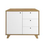 Balcão Para Escritório Lugano 1 Porta 3 Gavetas Olmo/branco Artany
