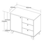 Balcão Para Escritório Lugano 1 Porta 3 Gavetas Olmo/branco Artany