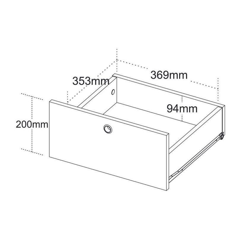 Balcão Para Escritório Lugano 1 Porta 3 Gavetas Olmo/branco Artany