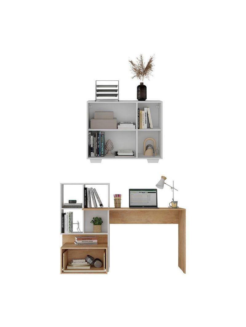 Conjunto Escritório Multimóveis Mp7007 Rustic/branco