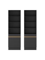 Armário/estante 2 Portas Multimóveis Mp7000 Preto/dourado
