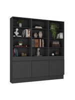Armário/estante Escritório 3 Portas Multimóveis Mp7001 Preto Preto