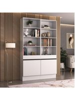 Armário/estante Escritório 2 Portas Multimóveis Mp7000 Branco/preto Branco/preto