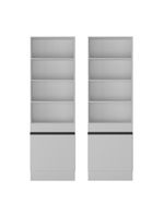 Armário/estante Escritório 2 Portas Multimóveis Mp7000 Branco/preto Branco/preto