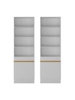 Armário/estante Escritório 2 Portas Multimóveis Mp7000 Branco/dourado Branco/dourado