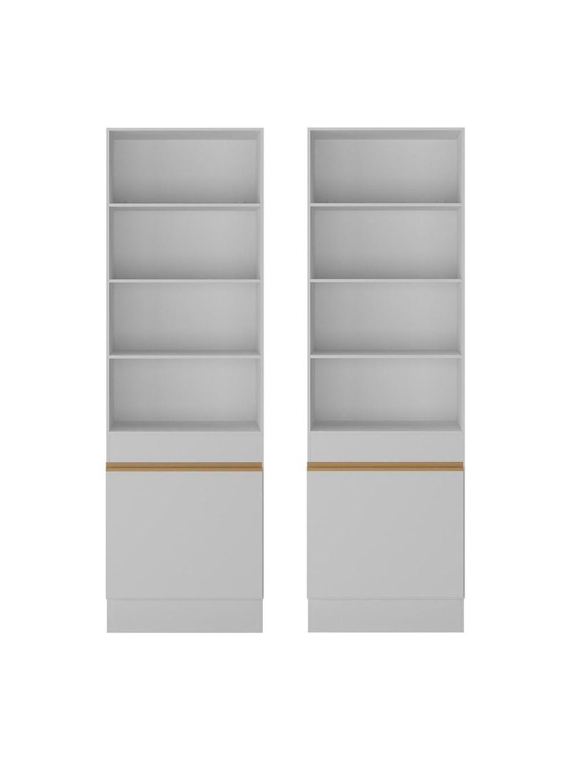 Armário/estante Escritório 2 Portas Multimóveis Mp7000 Branco/dourado Branco/dourado