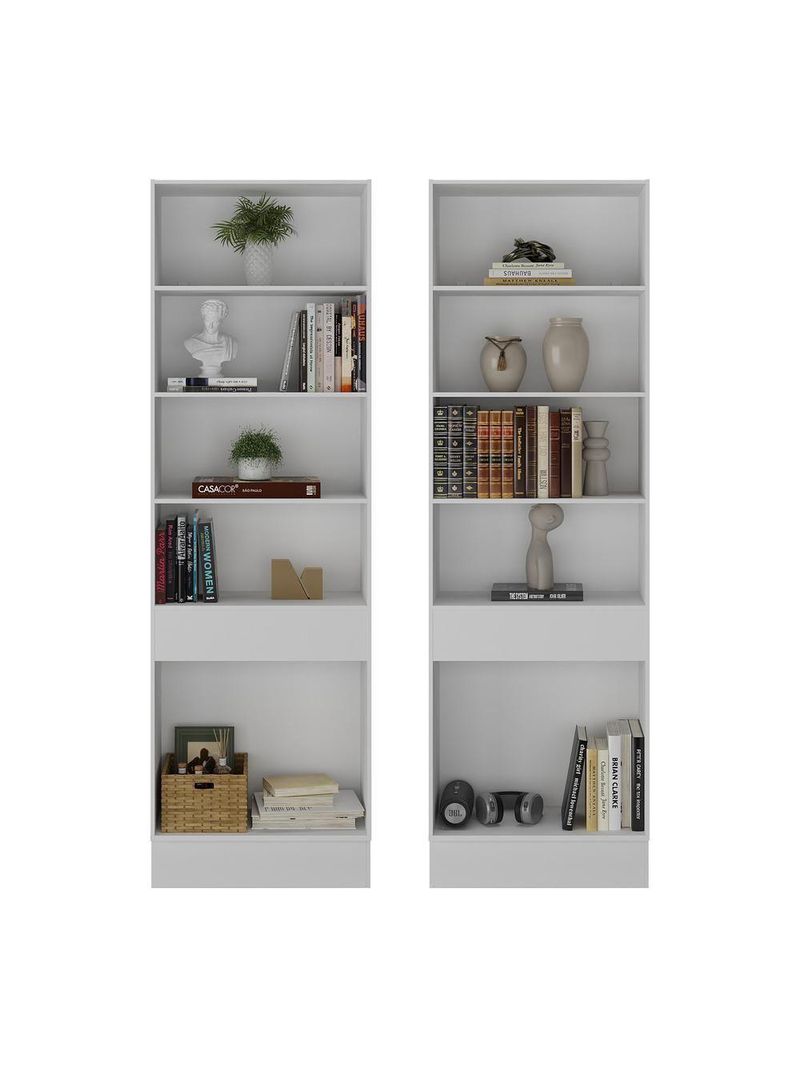 Armário/estante Escritório 2 Portas Multimóveis Mp7000 Branco/dourado Branco/dourado