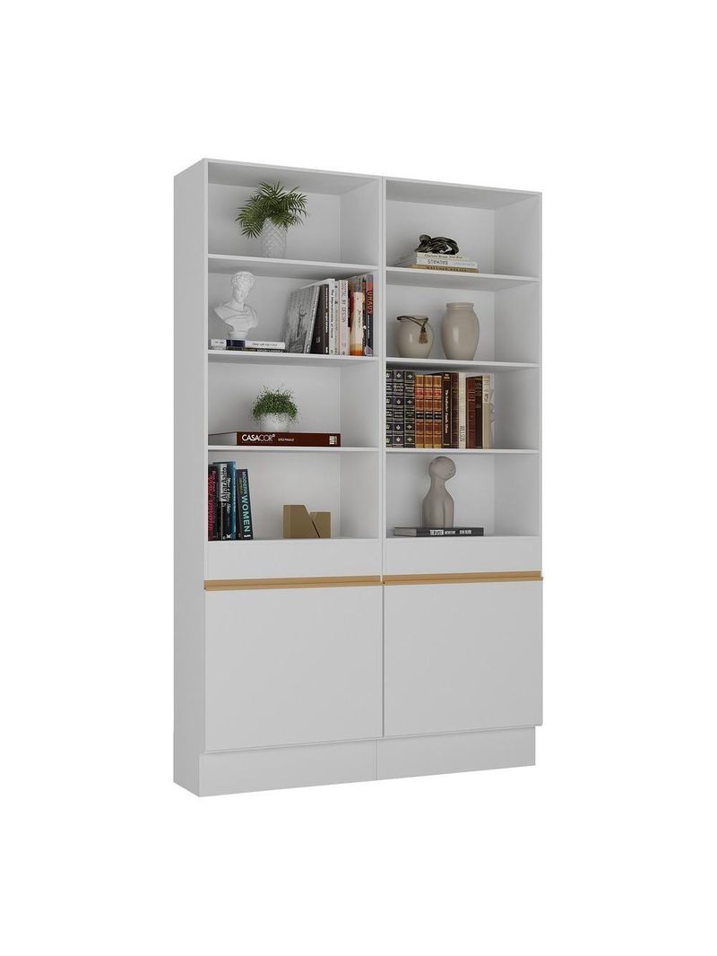Armário/estante Escritório 2 Portas Multimóveis Mp7000 Branco/dourado Branco/dourado