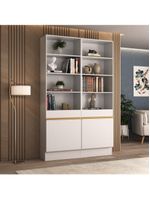 Armário/estante Escritório 2 Portas Multimóveis Mp7000 Branco/dourado Branco/dourado
