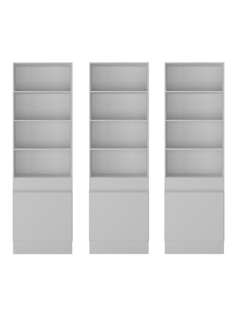 Armário/estante Escritório 3 Portas Multimóveis Mp7001 Branco Branco