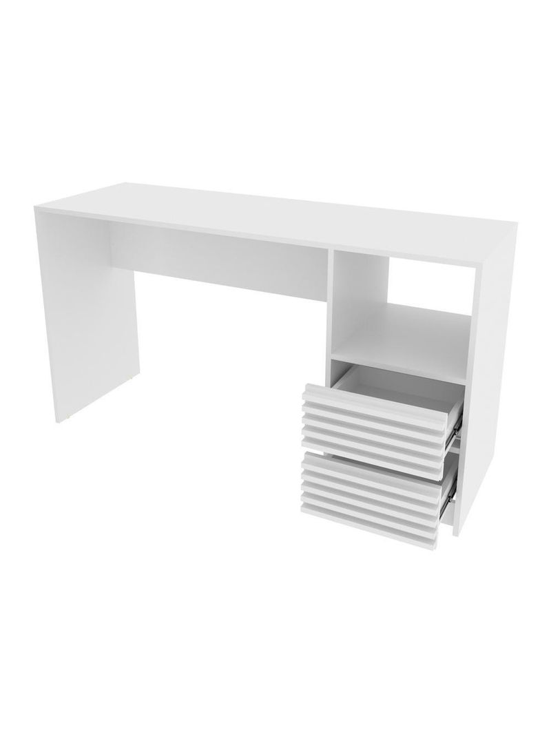Escrivaninha-mesa Escritório 135,8cm 2 Gavetas E Nicho Multimóveis Cr25262 Branco Branco