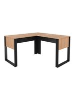 Mesa De Canto Para Escritório 136cm Multimóveis Cr25263 Amêndoa-preto Amêndoa-preto