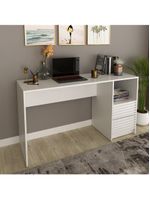 Escrivaninha-mesa Escritório 135,8cm 2 Gavetas E Nicho Multimóveis Cr25262 Branco Branco
