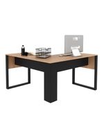 Mesa De Canto Para Escritório 136cm Multimóveis Cr25263 Amêndoa-preto Amêndoa-preto