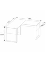 Mesa De Canto Para Escritório 136cm Multimóveis Cr25263 Amêndoa-preto Amêndoa-preto
