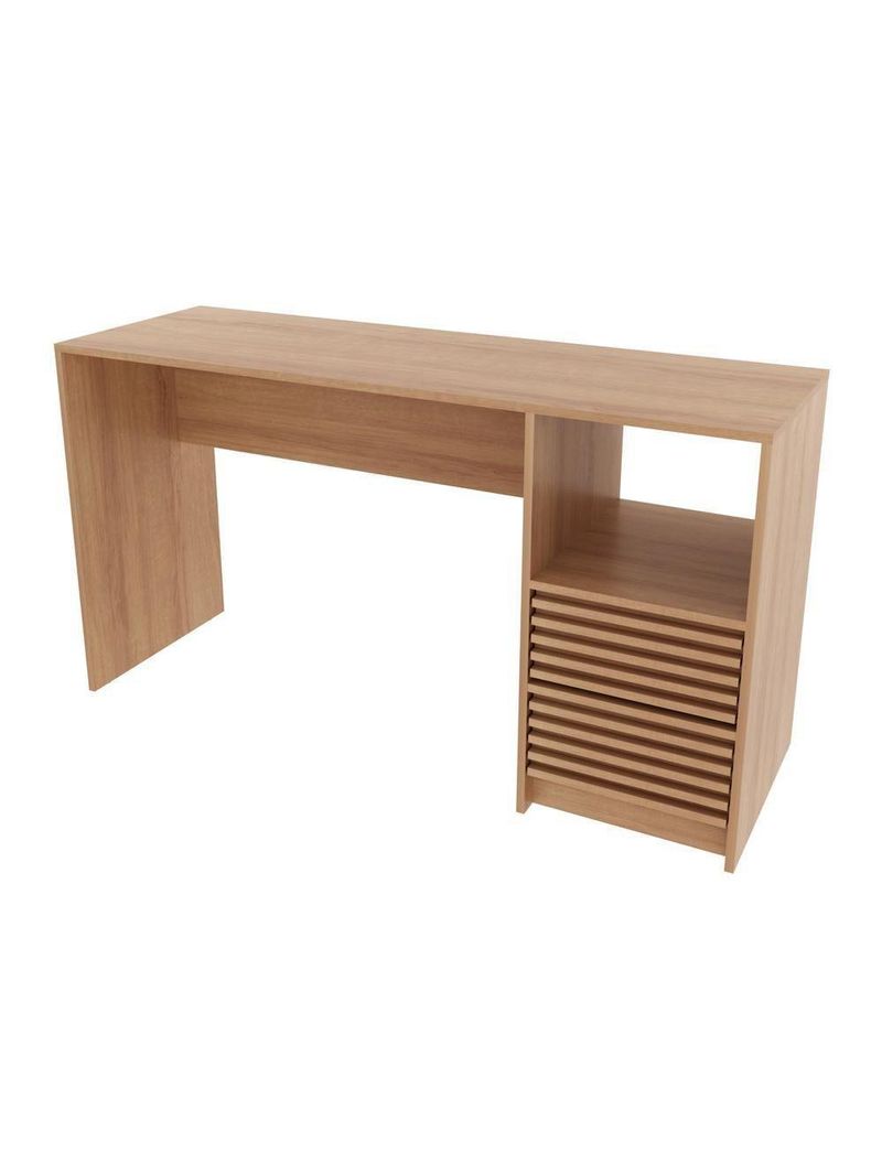 Escrivaninha-mesa Escritório 135,8cm 2 Gavetas Nicho Multimóveis Cr25262 Amêndoa