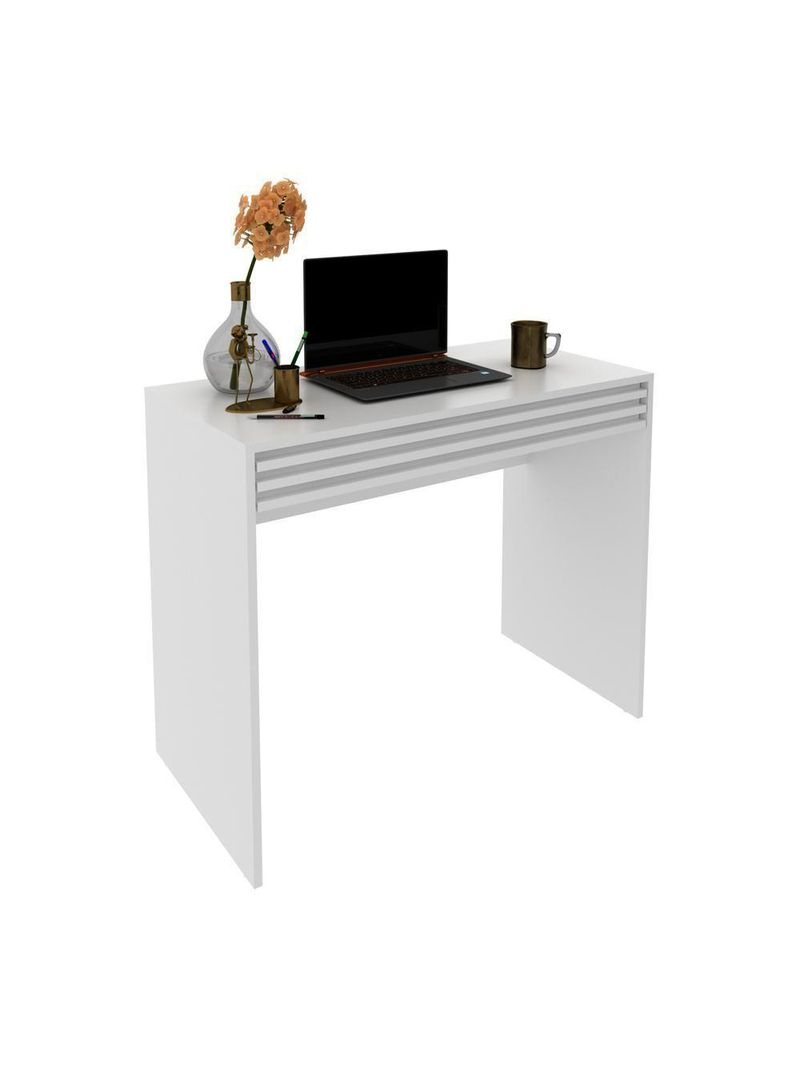 Escrivaninha-mesa Escritório 90cm Com 1 Gaveta Multimóveis Cr25261 Branco Branco