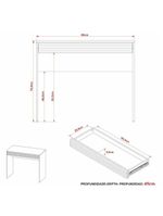 Escrivaninha-mesa Escritório 90cm Com 1 Gaveta Multimóveis Cr25261 Branco Branco