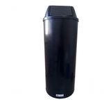 Kit 4 Lixeiras 4 Cestos Alto com Tampa Vai-vem 22L Plástico para Cozinha e Escritório Preto
