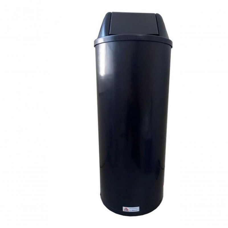 Kit 4 Lixeiras 4 Cestos Alto com Tampa Vai-vem 22L Plástico para Cozinha e Escritório Preto