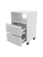 Gaveteiro Escritório Com 2 Gavetas 1 Nicho E Rodízios Multimóveis Cr25254 Branco Branco