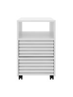 Gaveteiro Escritório Com 2 Gavetas 1 Nicho E Rodízios Multimóveis Cr25254 Branco Branco