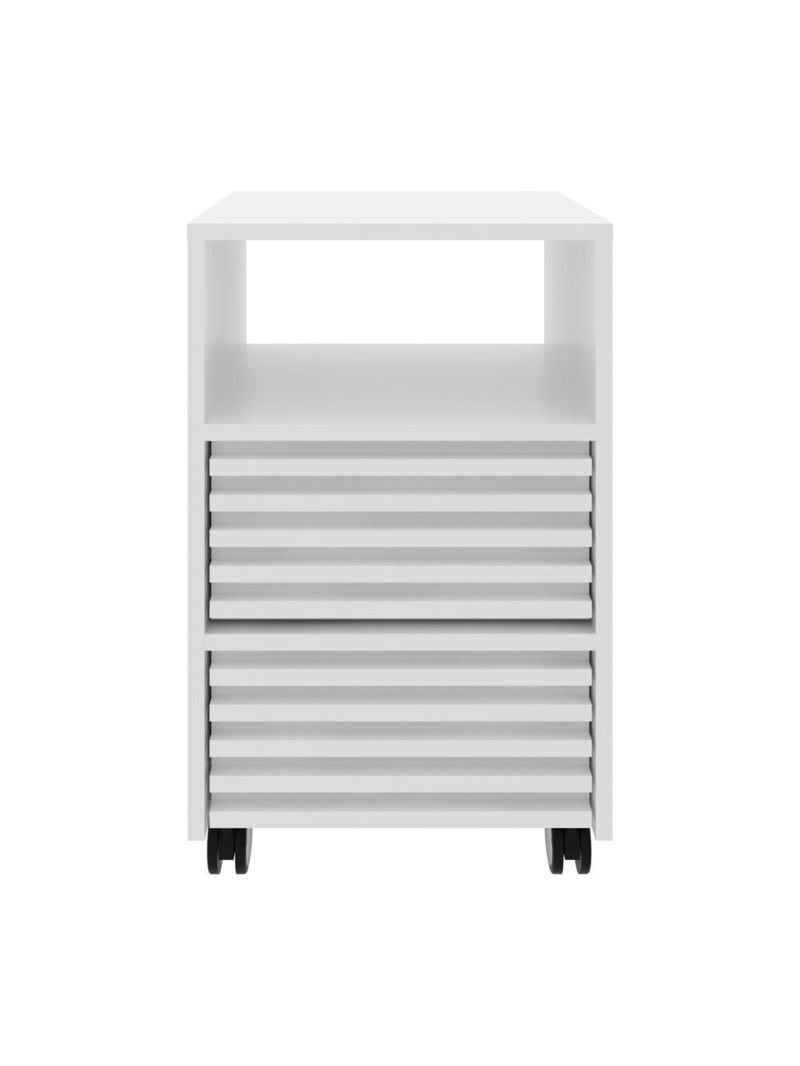 Gaveteiro Escritório Com 2 Gavetas 1 Nicho E Rodízios Multimóveis Cr25254 Branco Branco