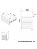 Gaveteiro Escritório Com 2 Gavetas 1 Nicho E Rodízios Multimóveis Cr25254 Branco Branco