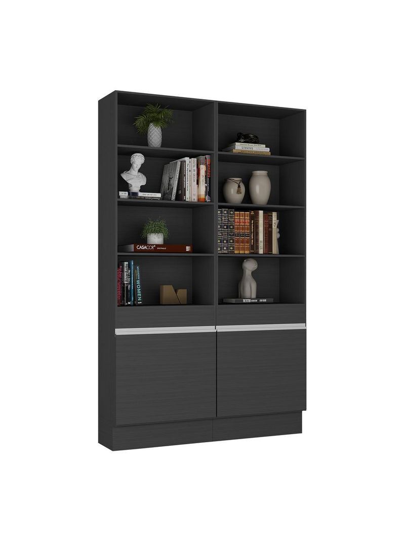 Armário/estante Escritório 2 Portas Multimóveis Mp7000 Preto/branco Preto/branco