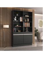 Armário/estante Escritório 2 Portas Multimóveis Mp7000 Preto/branco Preto/branco