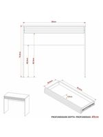 Escrivaninha-mesa Escritório 90cm Com 1 Gaveta Multimóveis Cr25261 Amêndoa Amêndoa
