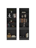 Armário/estante Escritório 2 Portas Multimóveis Mp7000 Preto/branco Preto/branco