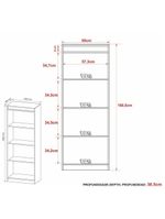 Estante Escritório 60 Cm Multimóveis Cr25047 Amêndoa-preto