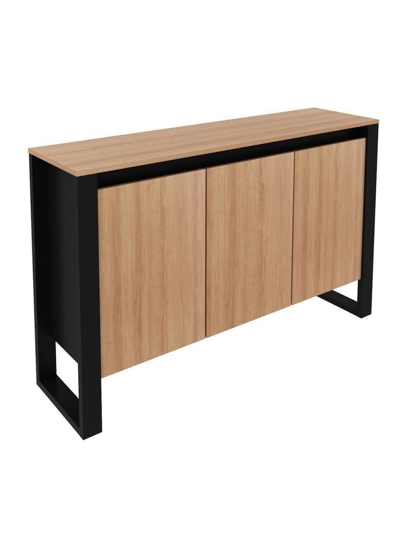 Balcão Escritório C/ 3 Prt Multimóveis Cr25044 Amêndoa-preto
