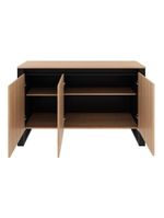 Balcão Escritório C/ 3 Prt Multimóveis Cr25044 Amêndoa-preto