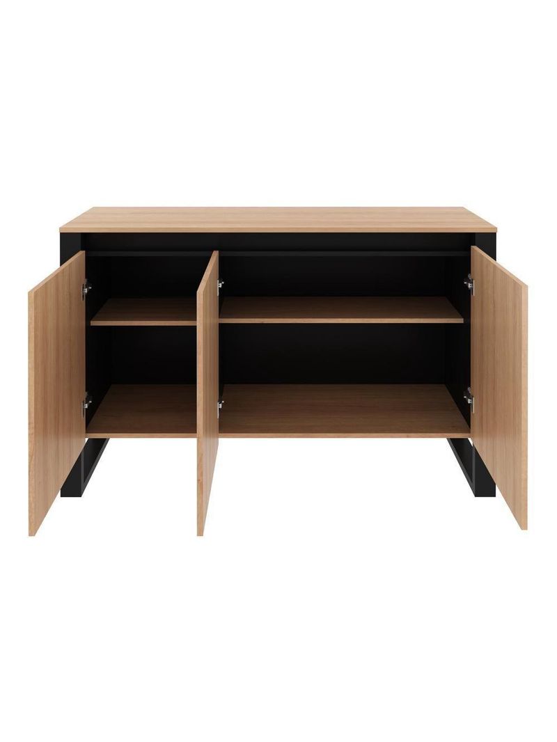 Balcão Escritório C/ 3 Prt Multimóveis Cr25044 Amêndoa-preto