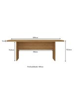 Mesa De Escritório 200cm Para Reunião Com Tampo 30mm Multimóveis CR25281 Amêndoa