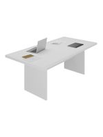 Mesa De Escritório 200cm Para Reunião Com Tampo 30mm Multimóveis CR25281 Branco
